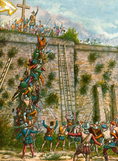 ポルトガル人によるアデンの城壁への攻撃 作： Tancredi Scarpelli