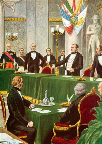 1856年のパリ会議でのカブール 作： Tancredi Scarpelli