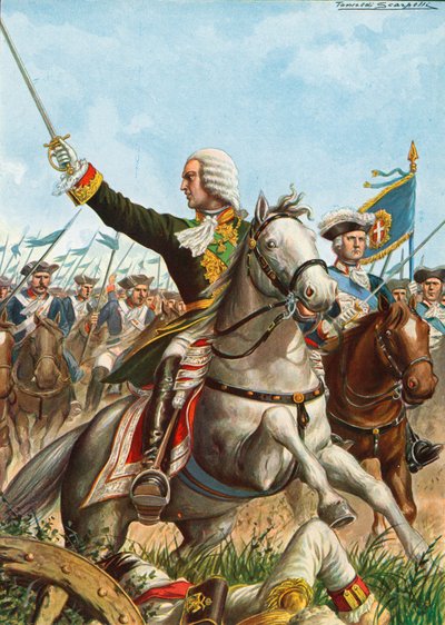 1734年のグアスタッラの戦いにおけるチャールズエマニュエル3世 作： Tancredi Scarpelli