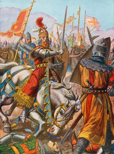 フレデリックバルバロッサはレニャーノの戦いで負傷、1176年 作： Tancredi Scarpelli