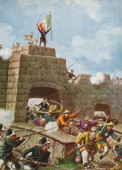 北京に入ったイタリア軍、1900年 作： Tancredi Scarpelli
