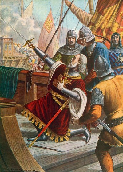 1379年、ルチアーノドリアが戦闘で死亡 作： Tancredi Scarpelli