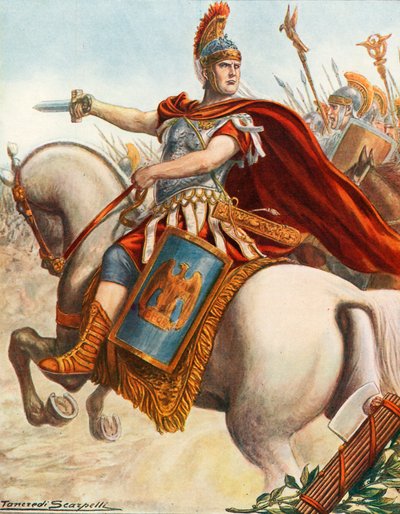 マグネシアの戦いでのルキウス・コルネリウス・スキピオ 作： Tancredi Scarpelli
