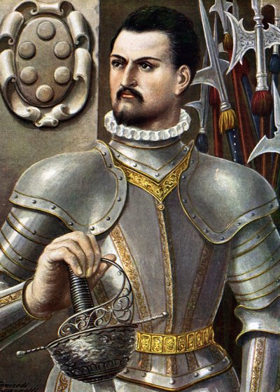 Jean des Bands Noires (Giovanni dalle Bande Nere) (1498-1526) として知られる Jean de Medicis の肖像画 パオロ ジュディチ作「Storia d
