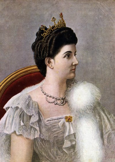 モンテネグロのイタリアのヘレン（エレナ）の女王の肖像（1873-1952）Paolo Giudiciによる「Storia d