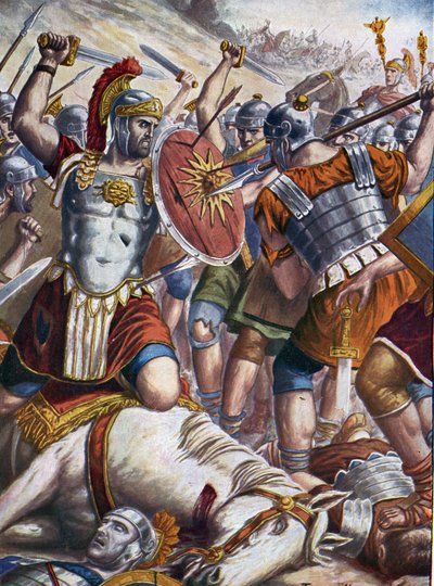 古代ローマ: ローマの将軍ルクルス (紀元前 115-67 年) は、ティグラネ 2 世とポントス軍とアルメニア軍を征服し、彼が略奪したティグラノケルテ (ティグラノケルトまたはティグラノケルタ)、アルメニア、紀元前 69 年 10 月 6 日 (東方戦争: 作： Tancredi Scarpelli