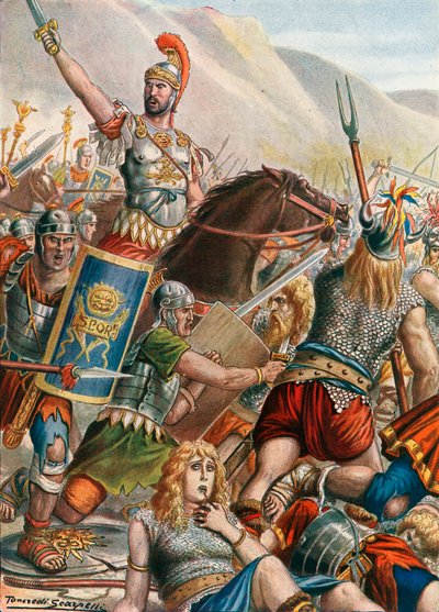Vercellaeの戦い、Raudine Plainの戦いとも呼ばれます 作： Tancredi Scarpelli