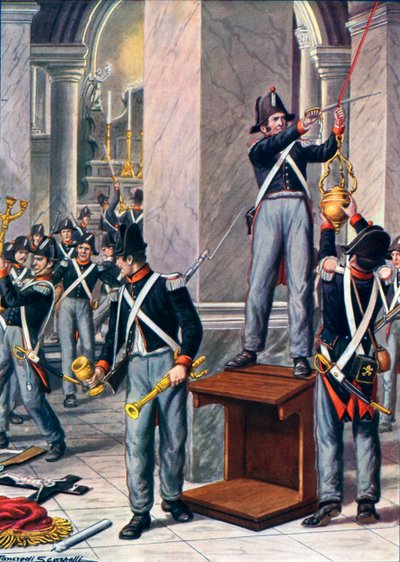 1832年の教皇の兵士によるチェゼーナの略奪 作： Tancredi Scarpelli