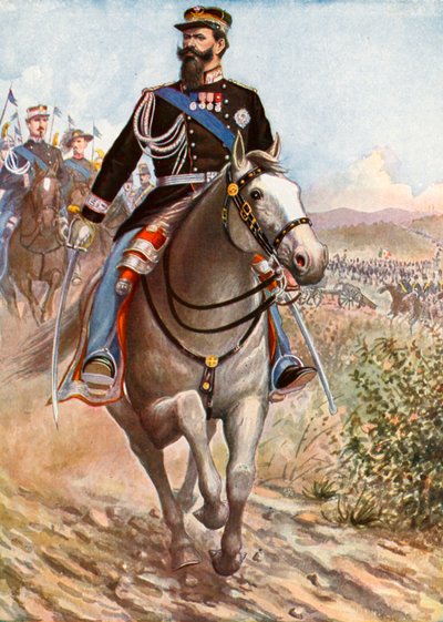 ビクター・エマニュエルはクリミア戦争のために軍隊をレビューします 作： Tancredi Scarpelli