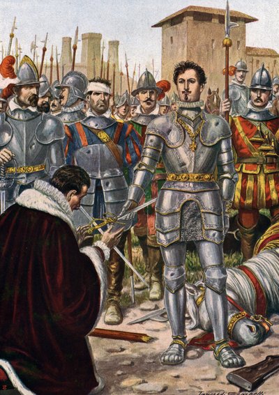 イタリア戦争（1521年〜1526年）：パヴィアの戦い（1525年2月24日 作： Tancredi Scarpelli
