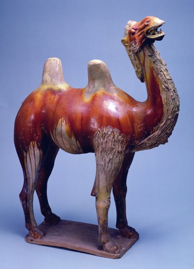 ラクダ、唐時代（多色釉陶器） 作： Tang Dynasty Chinese School