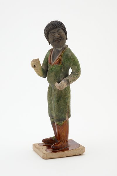 花婿、c.700-750（ケイ酸鉛釉薬と細部を塗装した陶器） 作： Tang Dynasty Chinese School