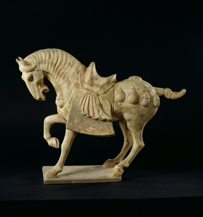 馬、中国、唐の時代、西暦618〜906年（陶器） 作： Tang Dynasty Chinese School