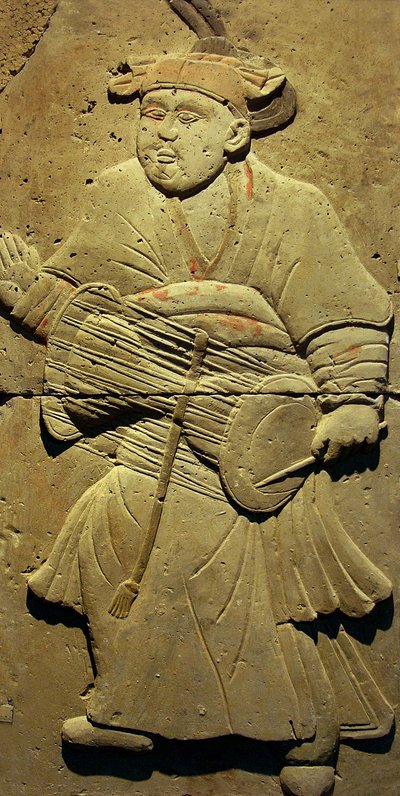 音楽家を描いたステイル（テラコッタ 作： Tang Dynasty Chinese School