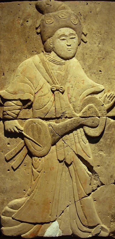 ミュージシャン、唐王朝とテラコッタの石碑 作： Tang Dynasty Chinese School