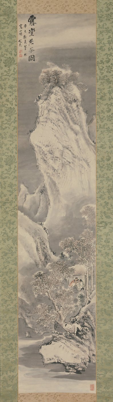 雪に覆われた小屋でお茶を淹れる、1791 年。 作： Tani Buncho