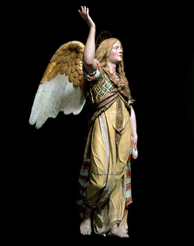 イエスの誕生をヨセフに告げる天使 タンツィオ・ダ・ヴァラッロ（アントニオ・デンリコ、1575/80年頃～1632/33年頃）による彫刻 ヴァラッロ、第4礼拝堂、サクロ・モンテ 作： Tanzio da Varallo