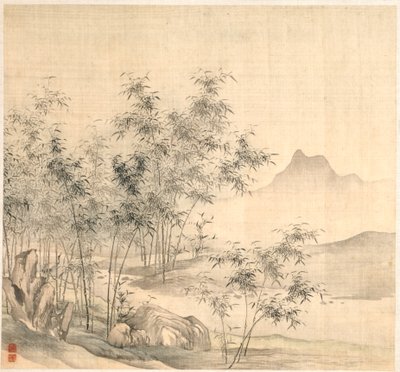 1600年代初頭の竹林の孤独な鶴。 作： Tao Hong