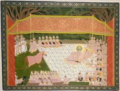褒賞用スタリオンを視察するマハラナ・サルプ・シン（1845-46年 作： Tara