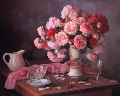 ロマンチックなバラの静物画 作： Tatyana Skorokhod