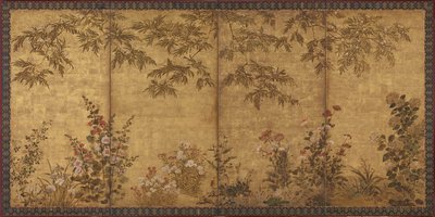 ミモザ、ポピー、その他の夏の花、江戸時代、1630～1670年。 作： Tawaraya Sosetsu