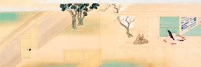 西行僧侶の生涯を描いた絵画と書道 作： Tawaraya Sotatsu