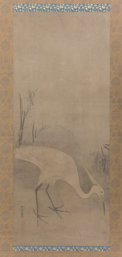 白鷺白鷺図、17世紀初頭。 作： Tawaraya Sotatsu