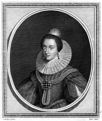 エリザベス、エレクトレスパラタイン、ボヘミアの女王、1787年。 作： Taylor