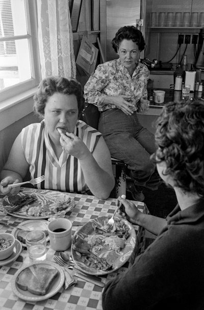 オレゴン州のダイナーで朝食をとりながら談笑する女性たち 作： Ted Spiegel