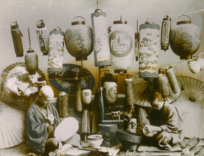 提灯・日傘職人の肖像、1900年頃～1915年（写真） 作： Teijiro Takagi