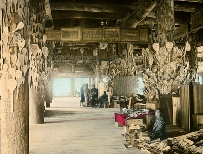 1900～1915年頃、宮島・千畳敷の飯匙売り（写真） 作： Teijiro Takagi
