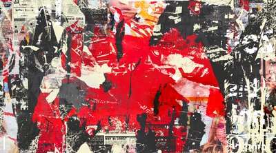 抽象化III、2016年（キャンバスにコラージュ） 作： Teis Albers