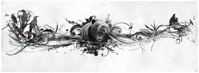 Bear Growl、2014年（キャンバスにコラージュ） 作： Teis Albers