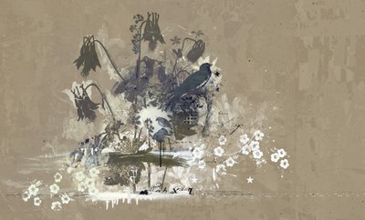 鳥の花束、2015年（キャンバスにコラージュ） 作： Teis Albers