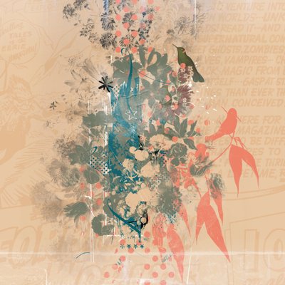 鳥の枝、2015年（キャンバスにコラージュ） 作： Teis Albers