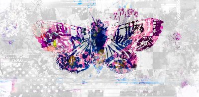 Butterfly Silhouette, 2016 (Colagem sobre tela) 作： Teis Albers