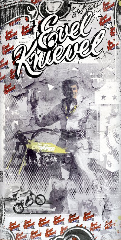 Evel Knievel, 2015 (Colagem sobre tela) 作： Teis Albers