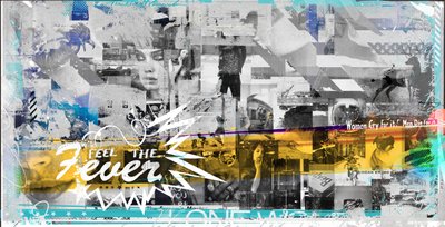 Feel the Fever、2018年（キャンバスにコラージュ） 作： Teis Albers