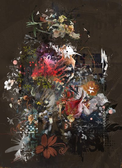 Floralies, 2018 (キャンバスにコラージュ) 作： Teis Albers