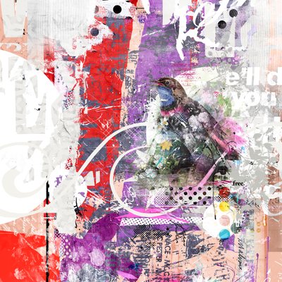Get it On、2015年（キャンバスにコラージュ） 作： Teis Albers