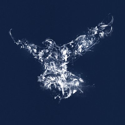 In Flight、2019年（キャンバスにコラージュ） 作： Teis Albers