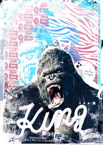 キング、2017年（キャンバスにコラージュ） 作： Teis Albers
