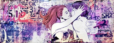 愛、2015年（キャンバスにコラージュ） 作： Teis Albers