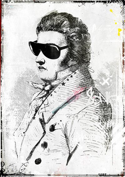 Mr Sunglasses II、2016年（キャンバスにコラージュ） 作： Teis Albers