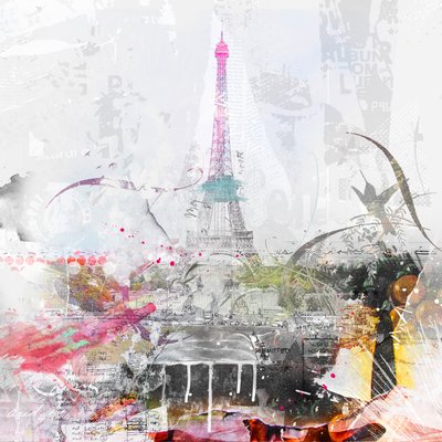 パリ、2014年（キャンバスにコラージュ） 作： Teis Albers
