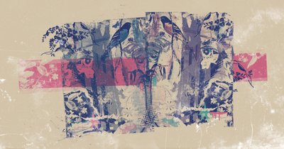 ローリング・サンダー、2015年（キャンバスにコラージュ） 作： Teis Albers