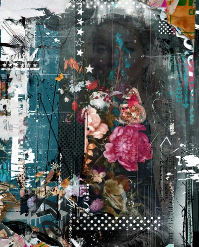 太陽を浴びて、2014年（キャンバスにミクストメディア） 作： Teis Albers