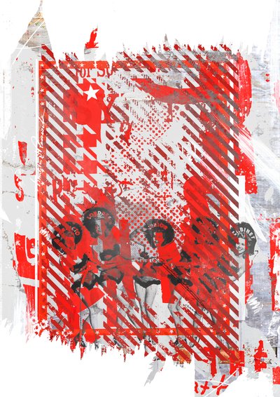 Tracy & her friends, 2015 (キャンバスにコラージュ) 作： Teis Albers
