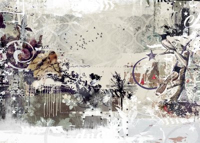 さえずる鳥、2015年（キャンバスにミクストメディア） 作： Teis Albers
