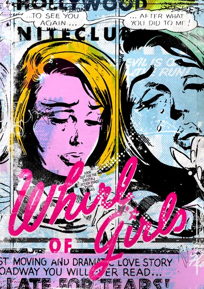 女の子の渦、2015年（キャンバスにコラージュ） 作： Teis Albers